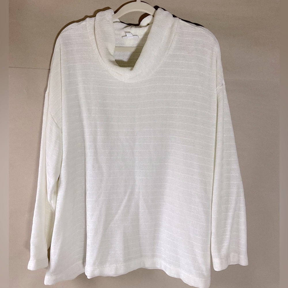 J Jill Cowl Neck Sweater. Soft white. Size L.